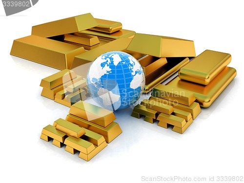 Image of Earth and gold bars