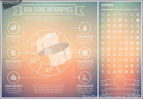 Image of Real Estate Line Design Infographic Template