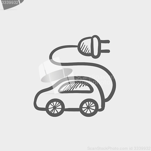 Image of Electric car sketch icon