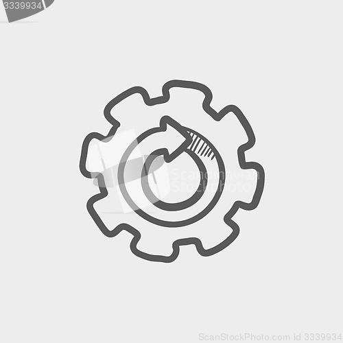 Image of Gear wheel with arrow sketch icon