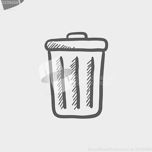 Image of Trash can sketch icon