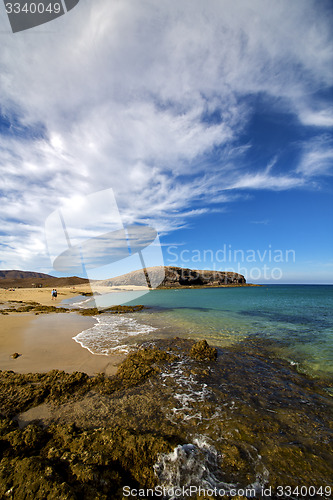Image of beach  water  coastline and summer in lanzarote spain