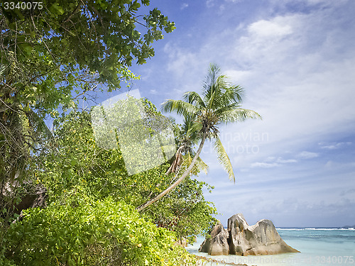 Image of La Digue island  beach