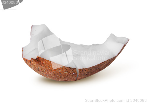 Image of Single piece of coconut pulp rotated