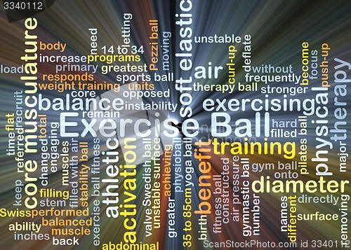 Image of Exercise ball background concept glowing