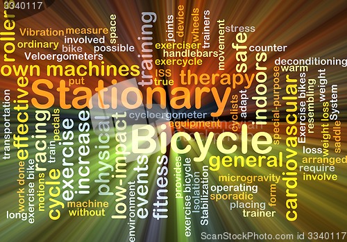 Image of Stationary bicycle background concept glowing