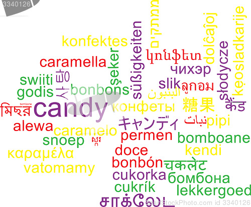 Image of Candy multilanguage wordcloud background concept
