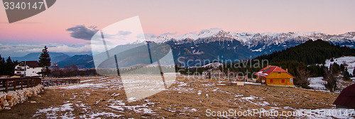 Image of Romantic sunset in mountain