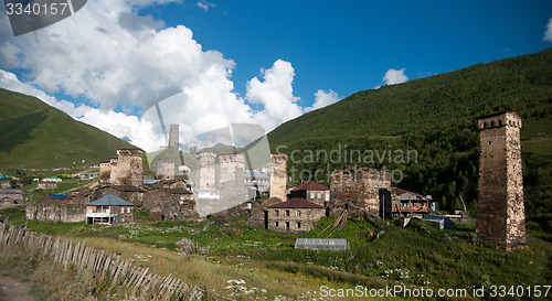 Image of Towers in mountain village