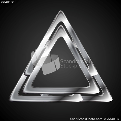Image of Abstract metallic triangle logo design template
