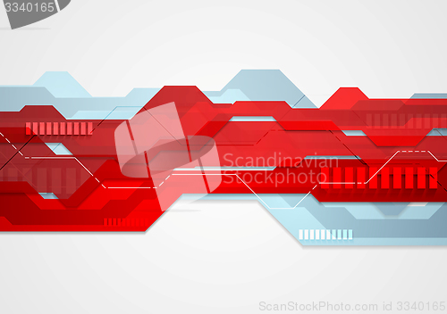 Image of Abstract red blue tech geometric illustration