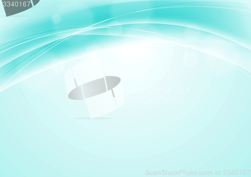 Image of Turquoise blue abstract smooth wavy background