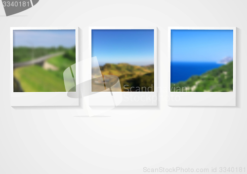 Image of Polaroid photo frames abstract corporate design