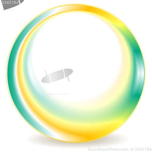 Image of Turquoise and yellow blurred round logo design