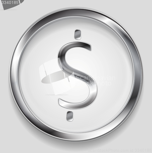 Image of Concept metallic dollar symbol logo
