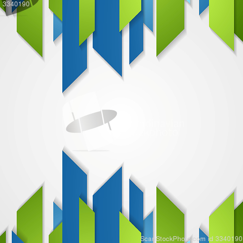 Image of Abstract green blue tech vector shapes design
