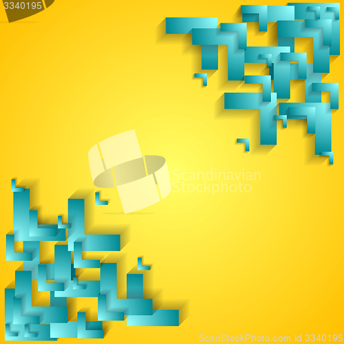 Image of Corporate technology yellow background with cyan arrows