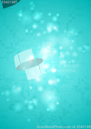 Image of Bright shiny cyan vector tech background
