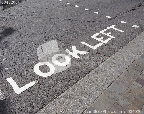 Image of Look Left sign