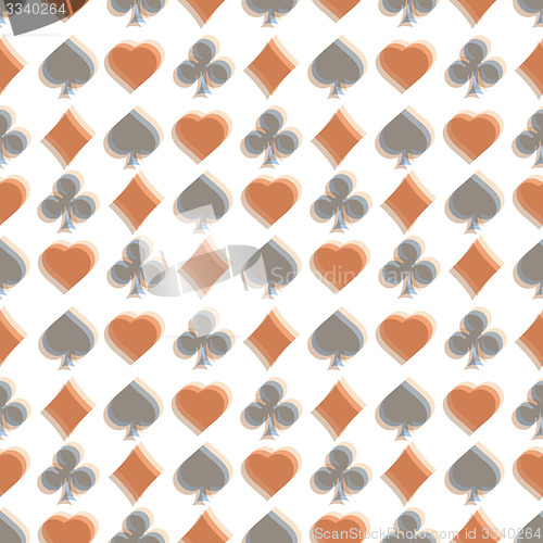 Image of Seamless pattern with card suits. 