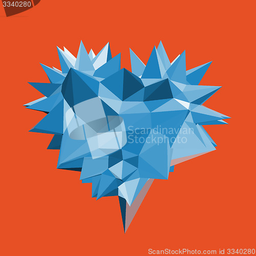 Image of Heart with thorns. 3d vector illustration.