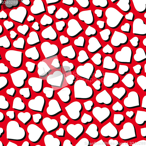 Image of Hearts. Seamless pattern. Vector illustration. 