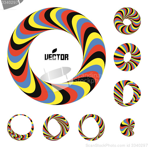 Image of Set of abstract 3d vector icons such emblems. 