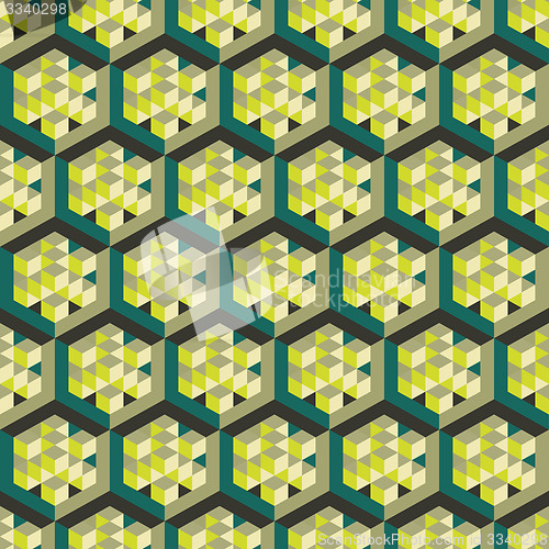 Image of Abstract geometrical 3d background. Seamless pattern.  Mosaic. 