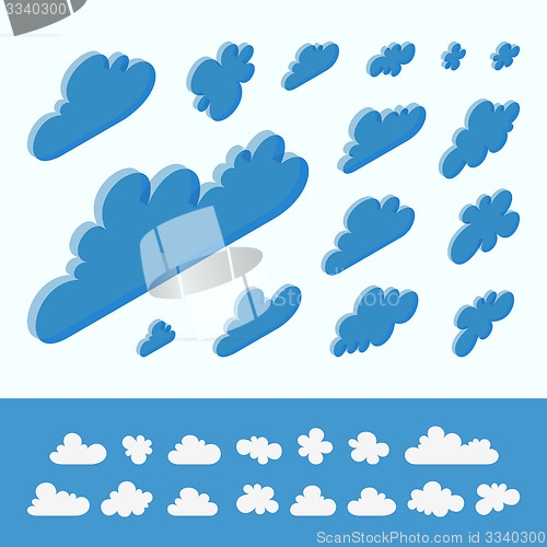 Image of Cloud shapes collection. 3d vector illustration. Abstract design