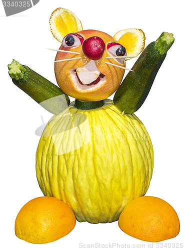 Image of Sculpture mouse of fruit and vegetables