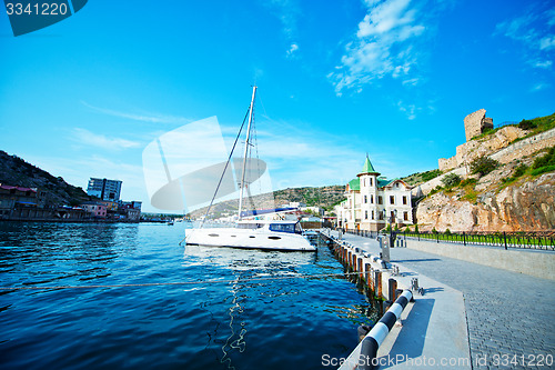 Image of yacht in old port