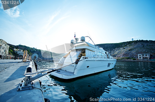 Image of yacht in old port