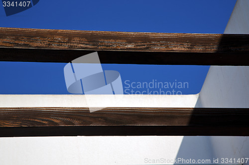 Image of piece of brown    roof in the sky  lanzarote spain