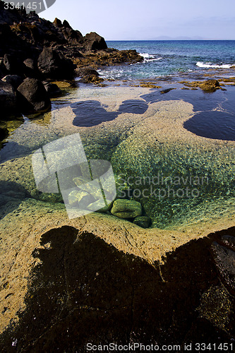 Image of spain landscape rock stone sky c