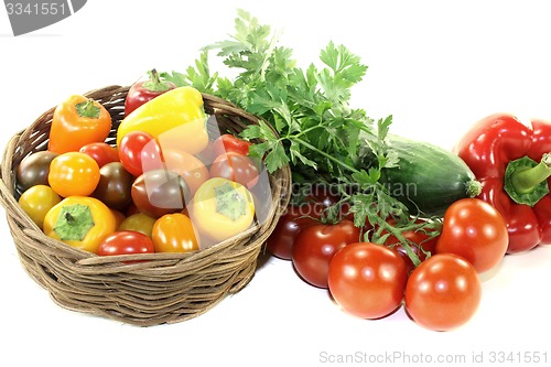 Image of Vegetable basket with mixed colorful vegetables