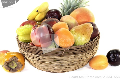 Image of Fruit basket with various colorful fruits