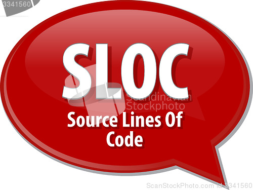 Image of SLOC acronym definition speech bubble illustration