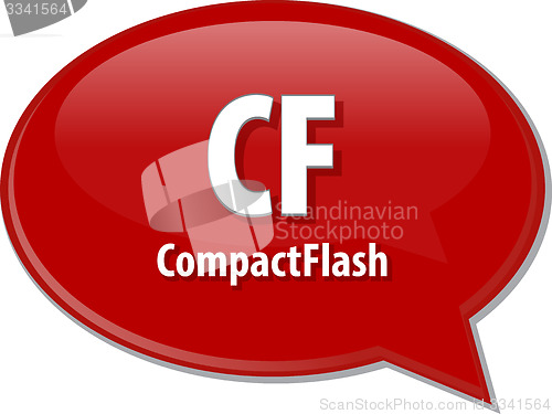 Image of CF acronym definition speech bubble illustration