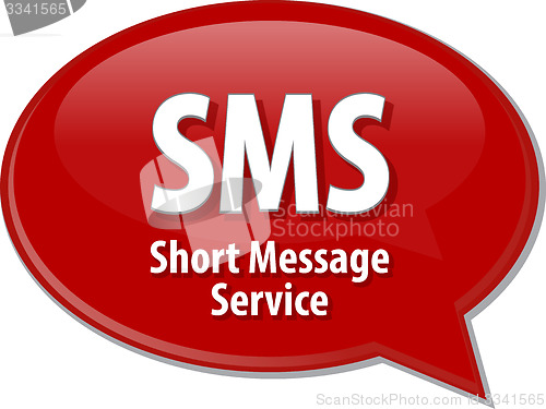 Image of SMS acronym definition speech bubble illustration