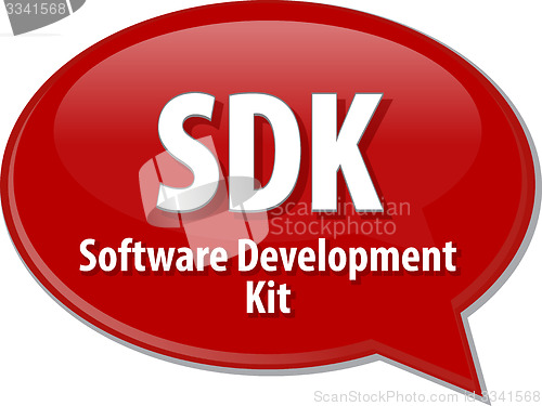 Image of SDK acronym definition speech bubble illustration