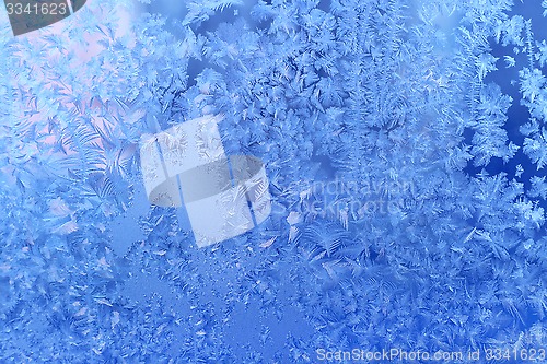 Image of Ice pattern on winter glass