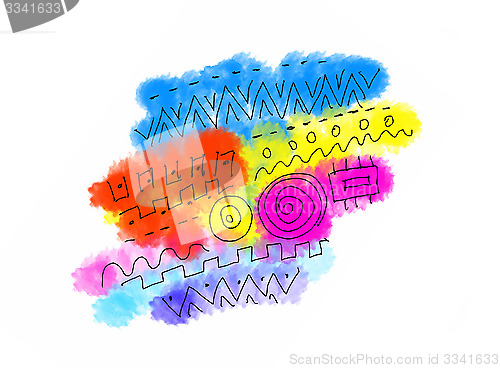 Image of Abstract color texture with graphics