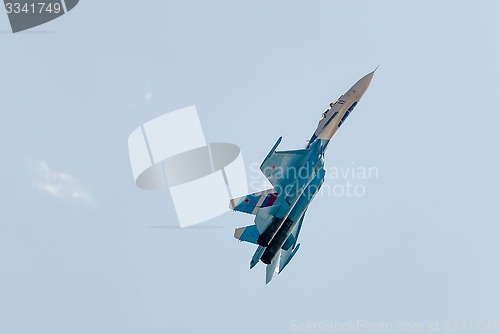 Image of Fighter SU-27 in action
