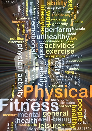 Image of Physical fitness background concept glowing