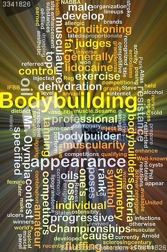 Image of Bodybuilding background concept glowing