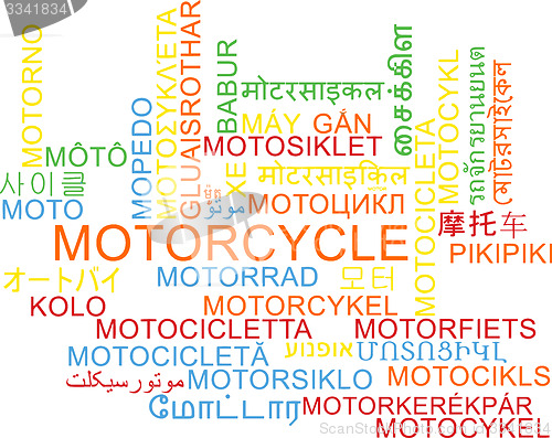 Image of Motorcycle multilanguage wordcloud background concept