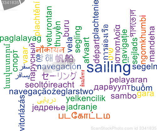 Image of Sailing multilanguage wordcloud background concept