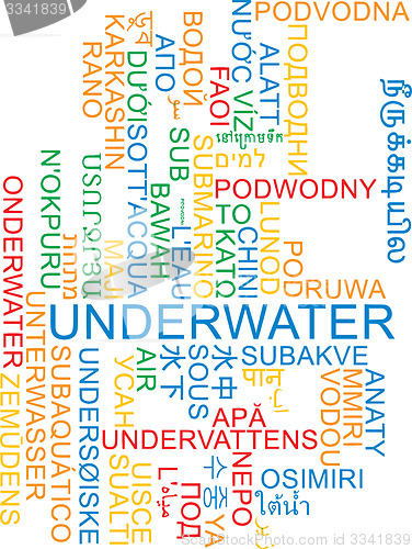 Image of Underwater multilanguage wordcloud background concept