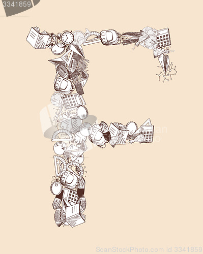 Image of Alphabet letter with education theme