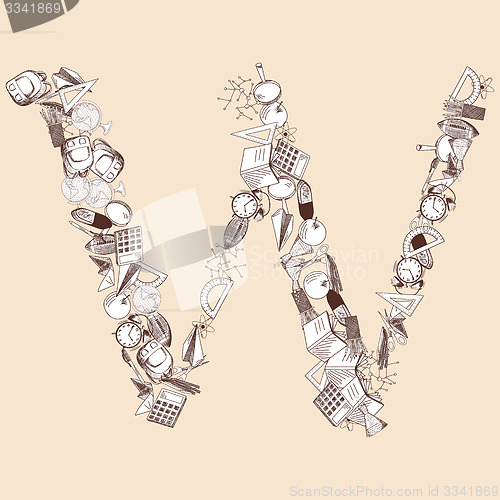 Image of Alphabet letter with education theme